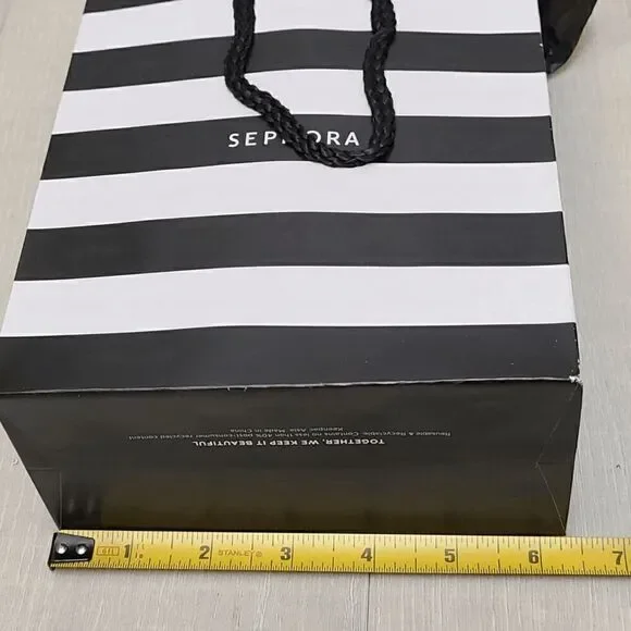 🖤🤍 SEPHORA Empty Striped Paper Shopping Gift Bag Rope Handles w/Tissues - Picture 5 of 9